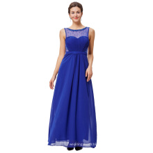 Starzz sem mangas Chiffon Ball Gown Vestido de festa Royal Blue Prom Dress ST000064-3